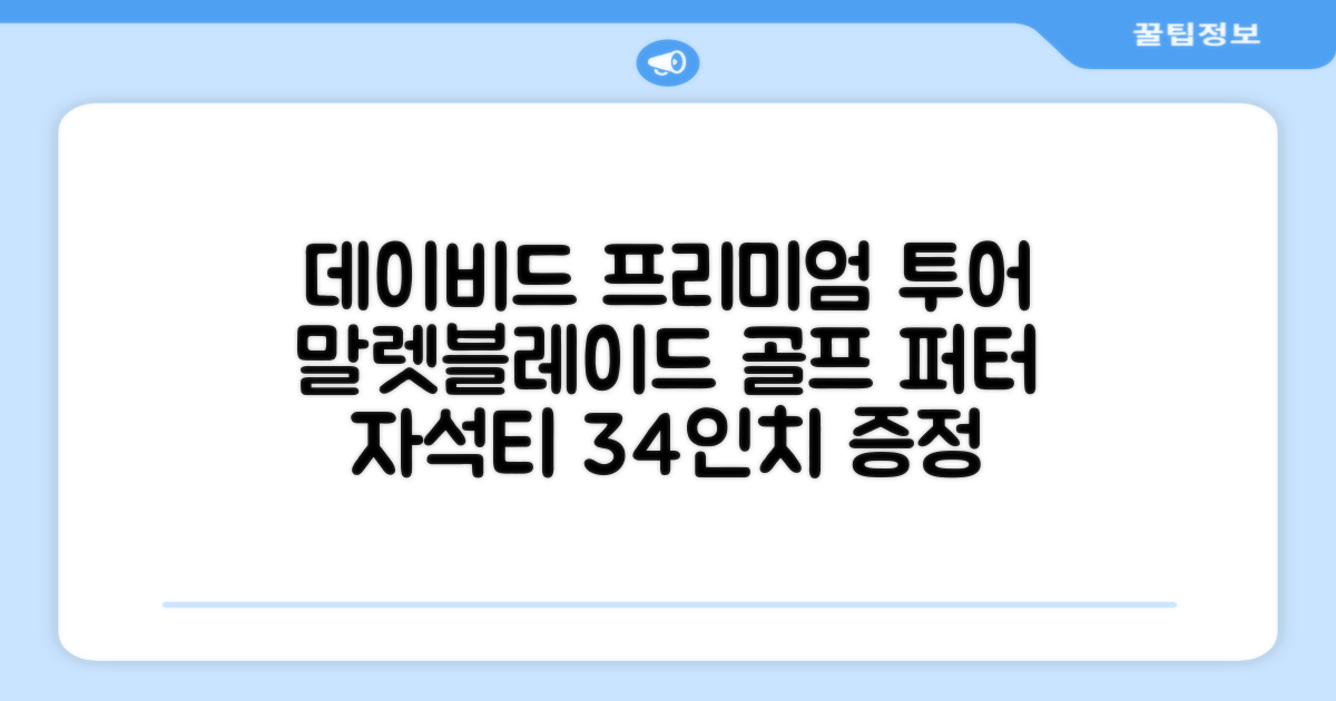 데이비드 프리미엄 투어 퍼터 말렛 블레이드 + 자석티 증정 퍼트 반달 일자, 34인치 추천 리뷰