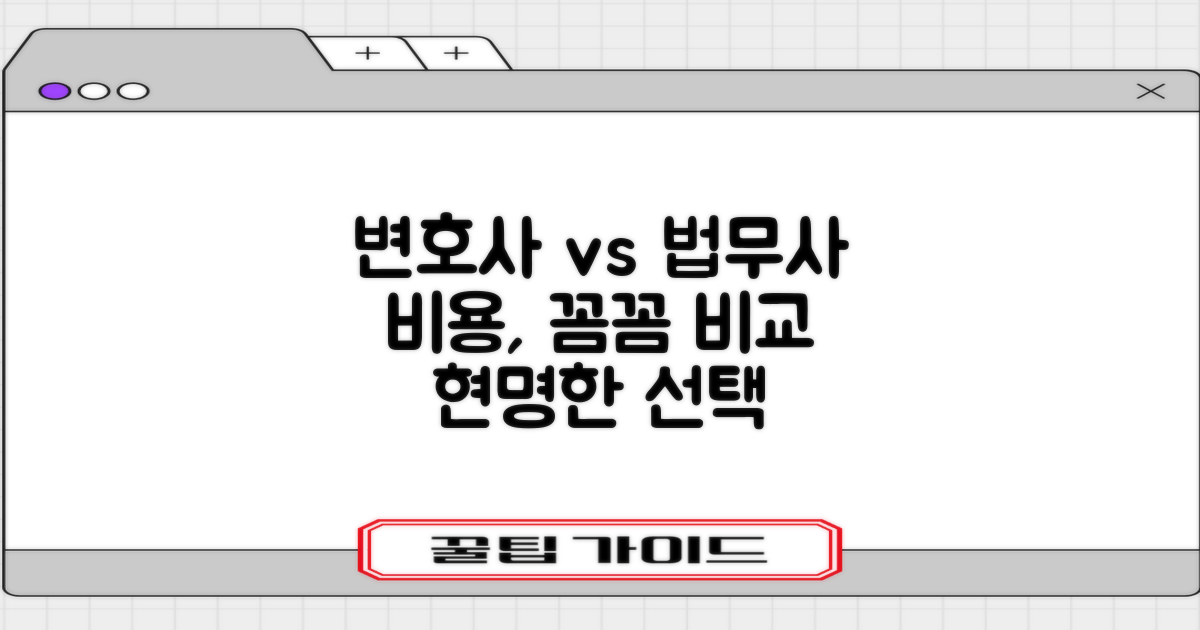 변호사/법무사 비용 비교