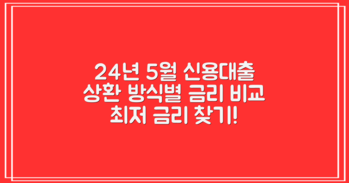 신용대출 금리 비교 (24년 5월 1주차): 상환 방식에 따라 금리가 달라져요