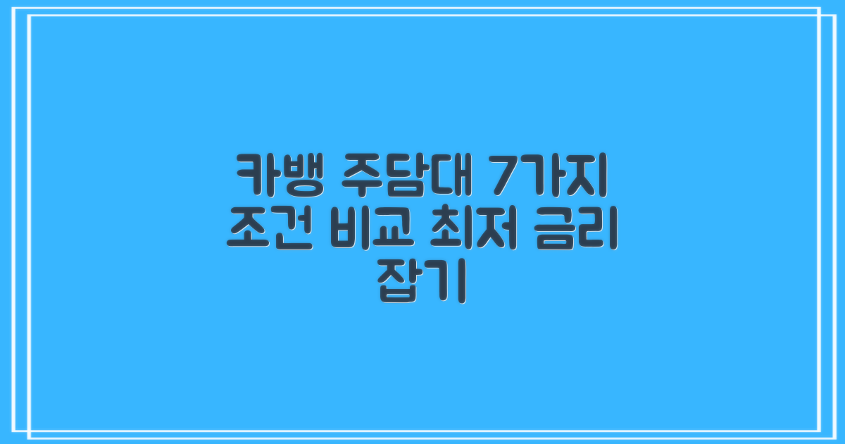 카카오뱅크 주택담보대출 금리, 7가지 조건 꼼꼼 비교 가이드