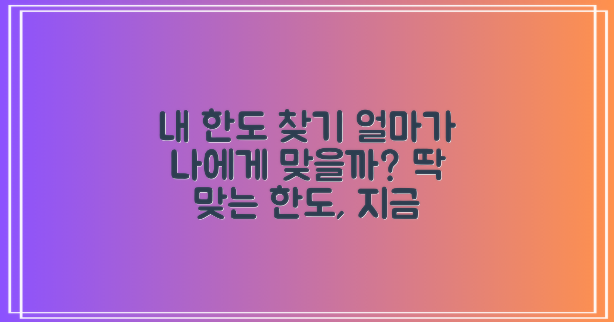 내게 맞는 한도는 얼마?