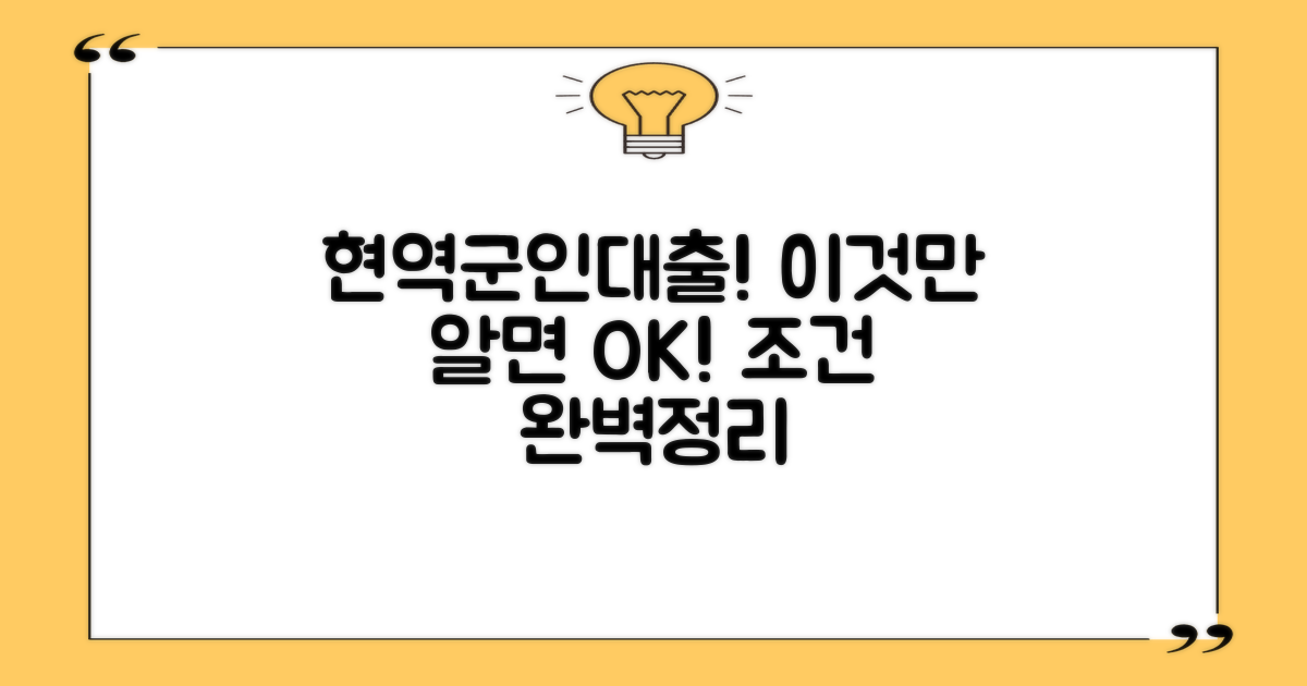 현역군인대출, 조건은 어떻게?